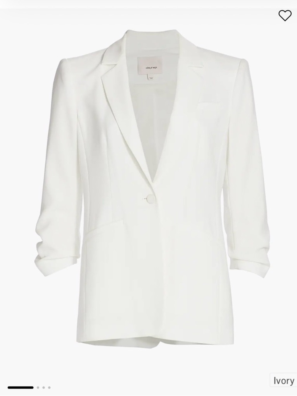 cinq a sept Ivory Single-Button Blazer